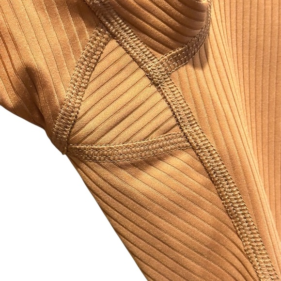 Girlfriend Collective Rib High-Rise Bike Short Toffee Women's Size XS - Picture 3 of 6